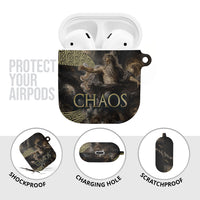 Greek God Of Chaos AirPods Case Cosmic Nebula Classical Art Greek Key Pattern
