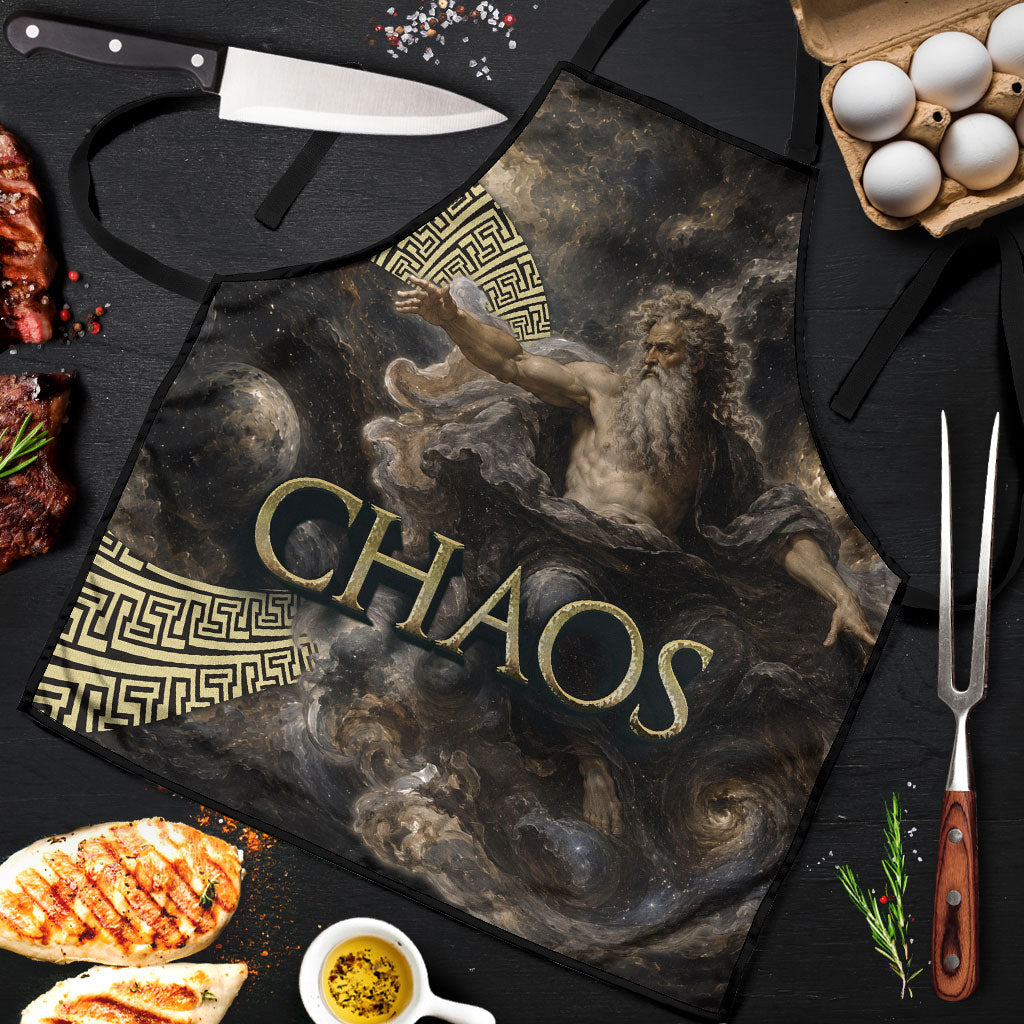 Greek God Of Chaos Apron Cosmic Nebula Classical Art Greek Key Pattern