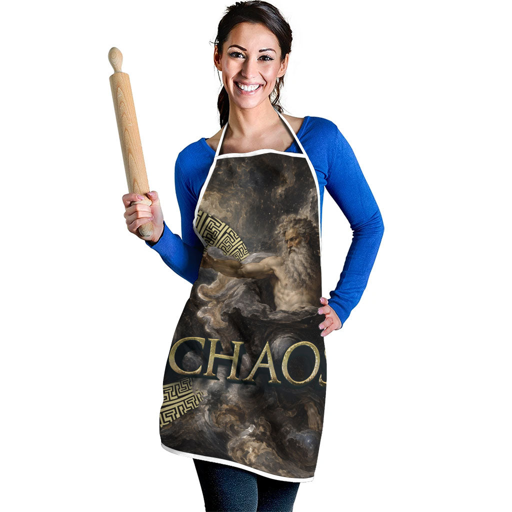 Greek God Of Chaos Apron Cosmic Nebula Classical Art Greek Key Pattern