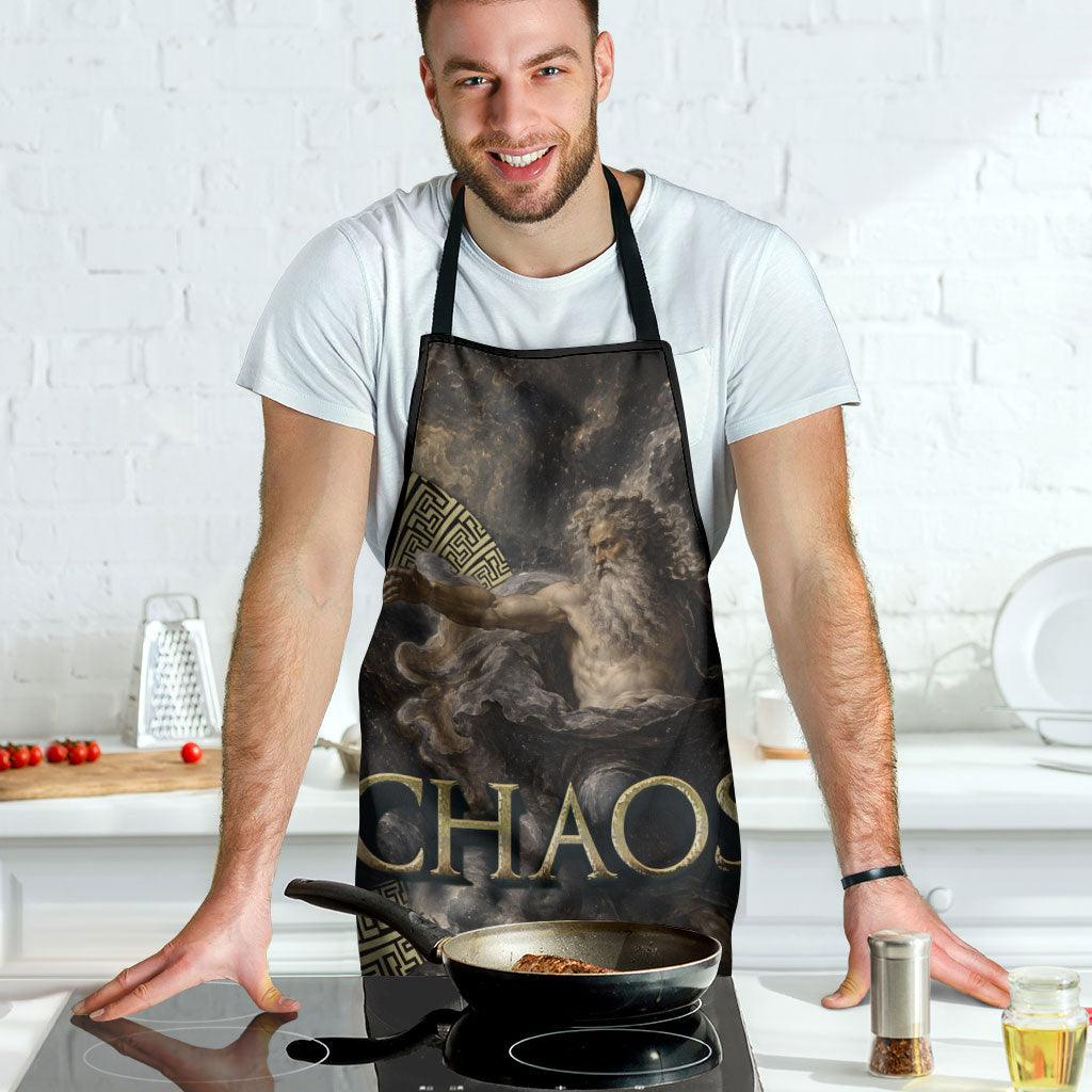 Greek God Of Chaos Apron Cosmic Nebula Classical Art Greek Key Pattern
