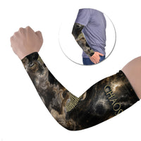 Greek God Of Chaos Arm Sleeves Cosmic Nebula Classical Art Greek Key Pattern