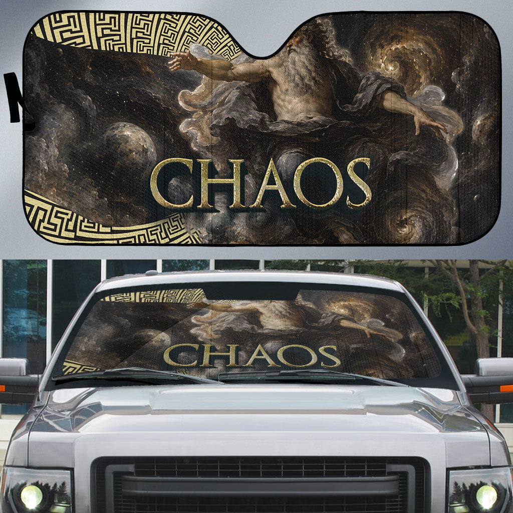 Greek God Of Chaos Auto Sun Shade Cosmic Nebula Classical Art Greek Key Pattern