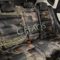 Greek God Of Chaos Back Car Seat Cover Cosmic Nebula Classical Art Greek Key Pattern