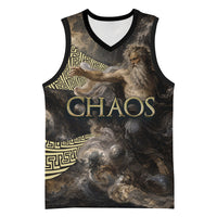 Greek God Of Chaos Basketball Jersey Cosmic Nebula Classical Art Greek Key Pattern