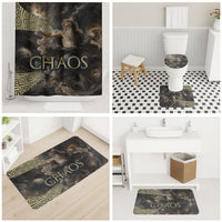 Greek God Of Chaos Bathroom Set Cosmic Nebula Classical Art Greek Key Pattern