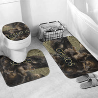 Greek God Of Chaos Bathroom Set Cosmic Nebula Classical Art Greek Key Pattern