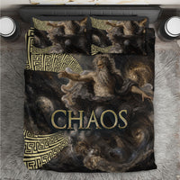 Greek God Of Chaos Bedding Set Cosmic Nebula Classical Art Greek Key Pattern
