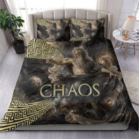 Greek God Of Chaos Bedding Set Cosmic Nebula Classical Art Greek Key Pattern