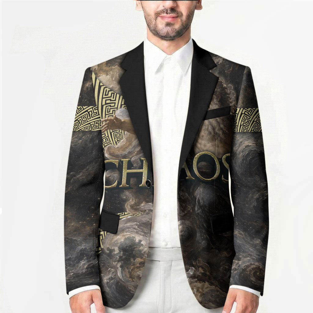 Greek God Of Chaos Blazer Cosmic Nebula Classical Art Greek Key Pattern