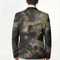 Greek God Of Chaos Blazer Cosmic Nebula Classical Art Greek Key Pattern