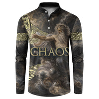Greek God Of Chaos Button Sweatshirt Cosmic Nebula Classical Art Greek Key Pattern