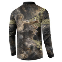 Greek God Of Chaos Button Sweatshirt Cosmic Nebula Classical Art Greek Key Pattern