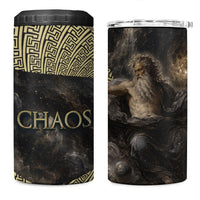 Greek God Of Chaos 4 in 1 Can Cooler Tumbler Cosmic Nebula Classical Art Greek Key Pattern