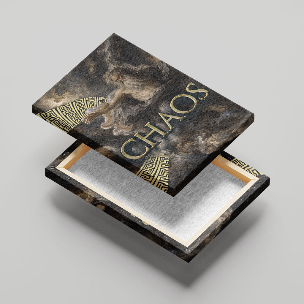 Greek God Of Chaos Canvas Wall Art Cosmic Nebula Classical Art Greek Key Pattern