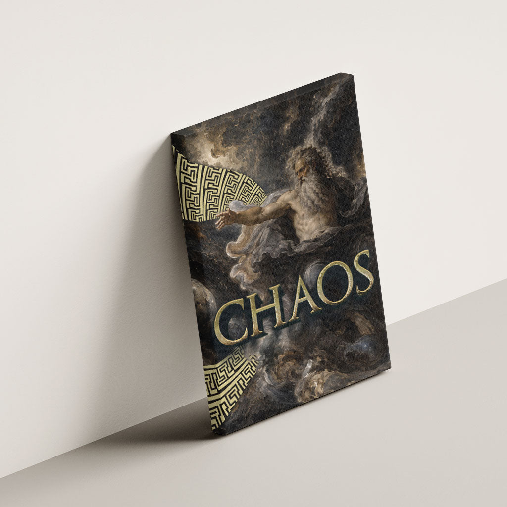 Greek God Of Chaos Canvas Wall Art Cosmic Nebula Classical Art Greek Key Pattern