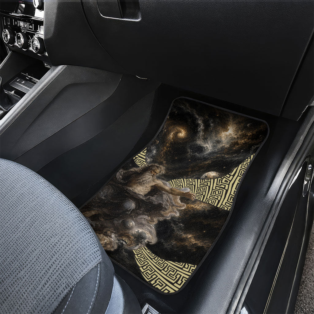 Greek God Of Chaos Car Mats Cosmic Nebula Classical Art Greek Key Pattern
