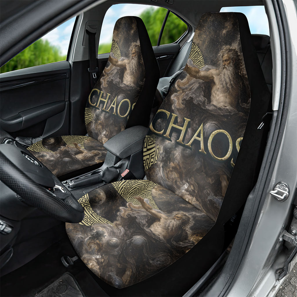 Greek God Of Chaos Car Seat Cover Cosmic Nebula Classical Art Greek Key Pattern