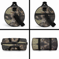 Greek God Of Chaos Duffle Bag Cosmic Nebula Classical Art Greek Key Pattern