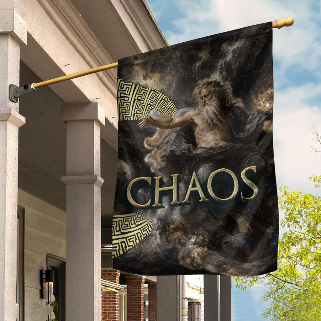 Greek God Of Chaos Garden Flag Cosmic Nebula Classical Art Greek Key Pattern