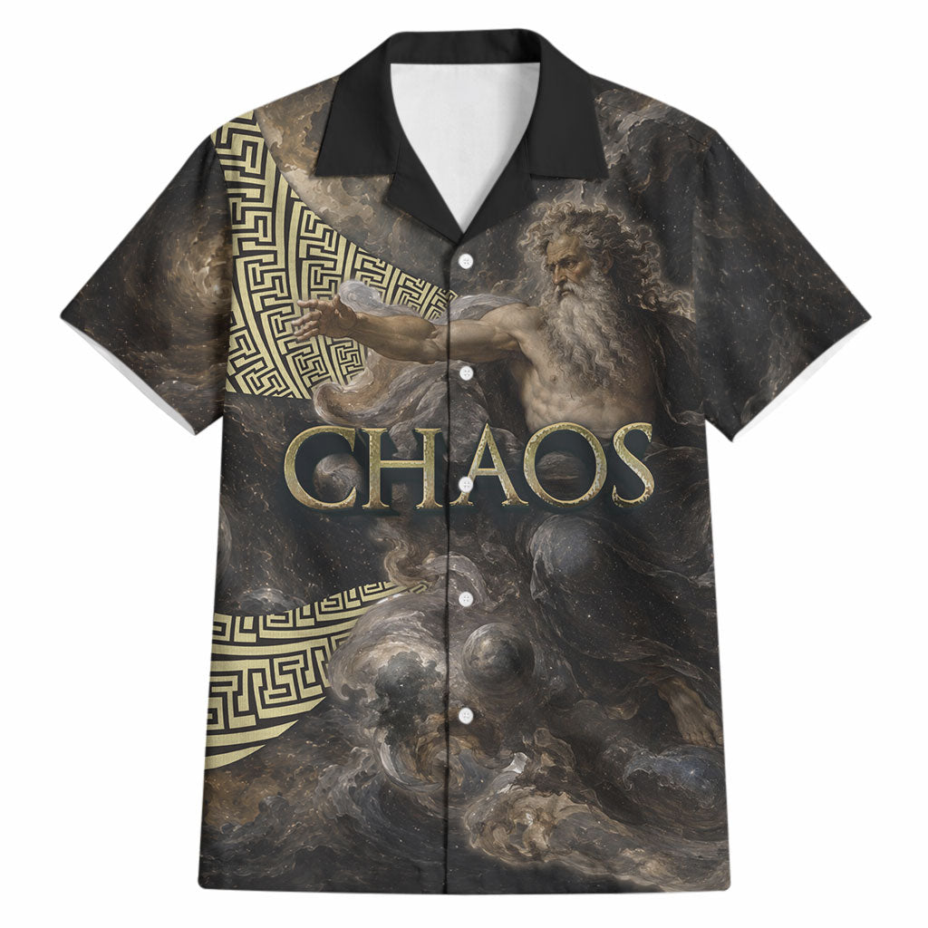 Greek God Of Chaos Hawaiian Shirt Cosmic Nebula Classical Art Greek Key Pattern