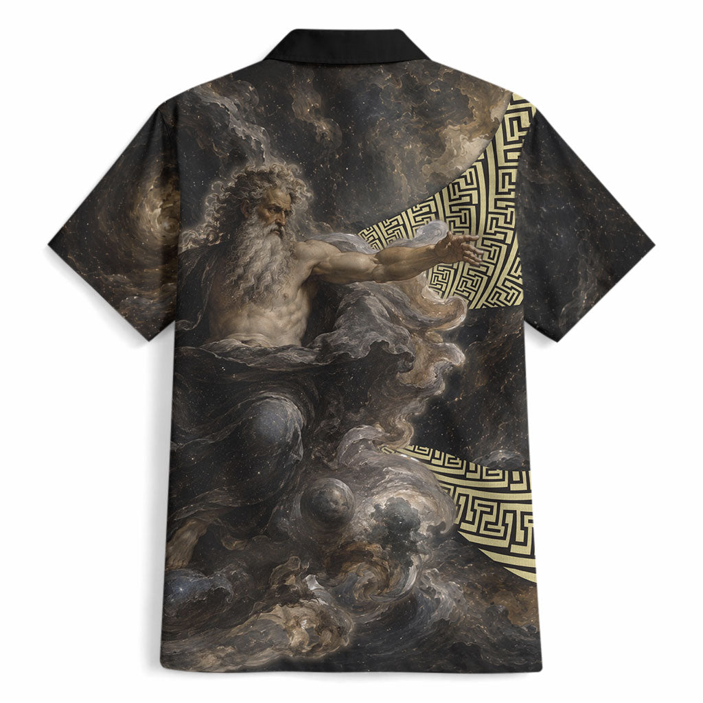 Greek God Of Chaos Hawaiian Shirt Cosmic Nebula Classical Art Greek Key Pattern