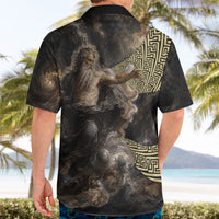 Greek God Of Chaos Hawaiian Shirt Cosmic Nebula Classical Art Greek Key Pattern