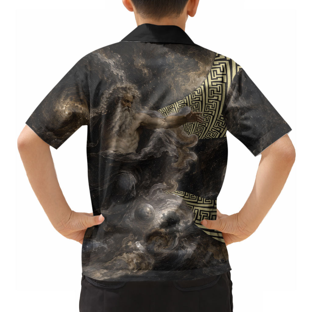 Greek God Of Chaos Hawaiian Shirt Cosmic Nebula Classical Art Greek Key Pattern