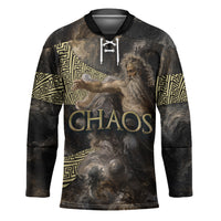 Greek God Of Chaos Hockey Jersey Cosmic Nebula Classical Art Greek Key Pattern