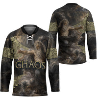 Greek God Of Chaos Hockey Jersey Cosmic Nebula Classical Art Greek Key Pattern
