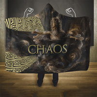 Greek God Of Chaos Hooded Blanket Cosmic Nebula Classical Art Greek Key Pattern