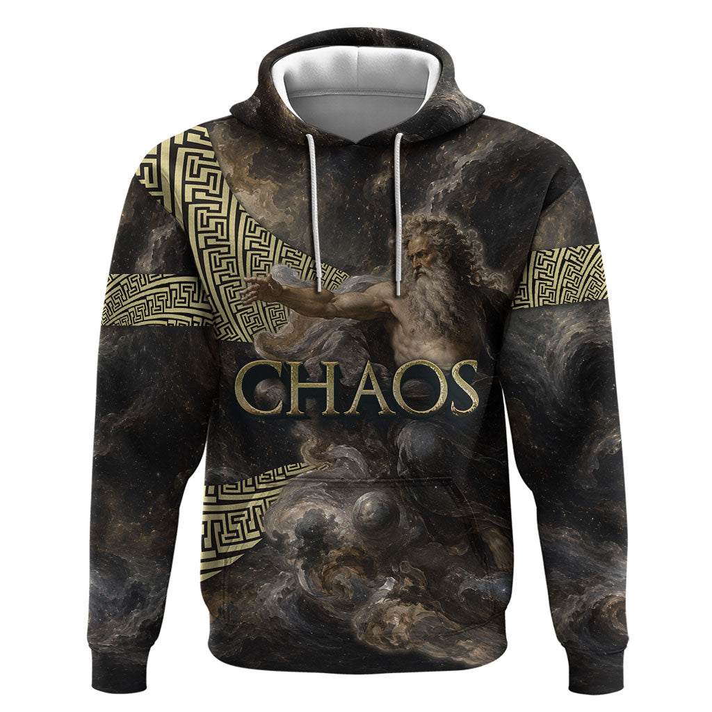 Greek God Of Chaos Hoodie Cosmic Nebula Classical Art Greek Key Pattern