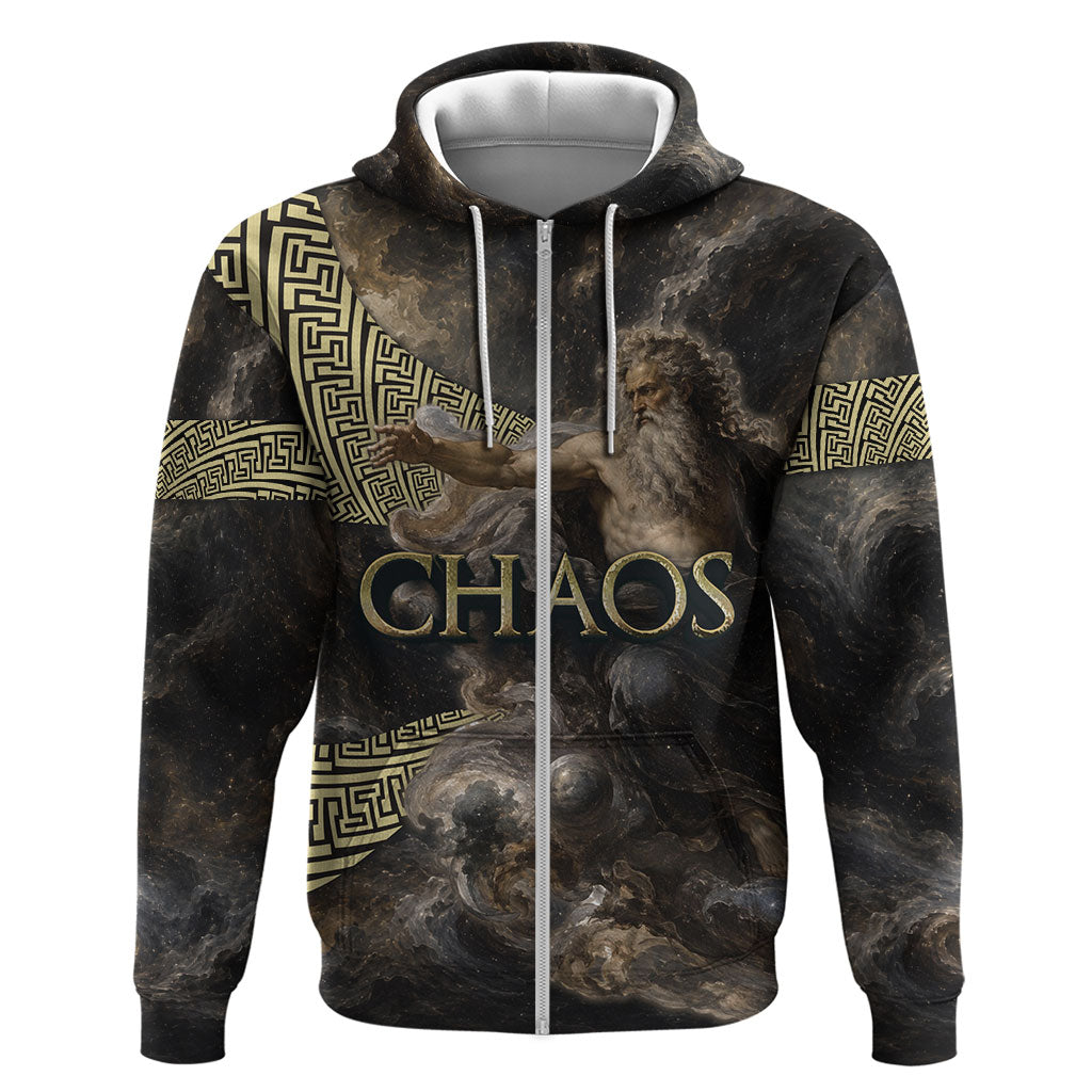 Greek God Of Chaos Hoodie Cosmic Nebula Classical Art Greek Key Pattern