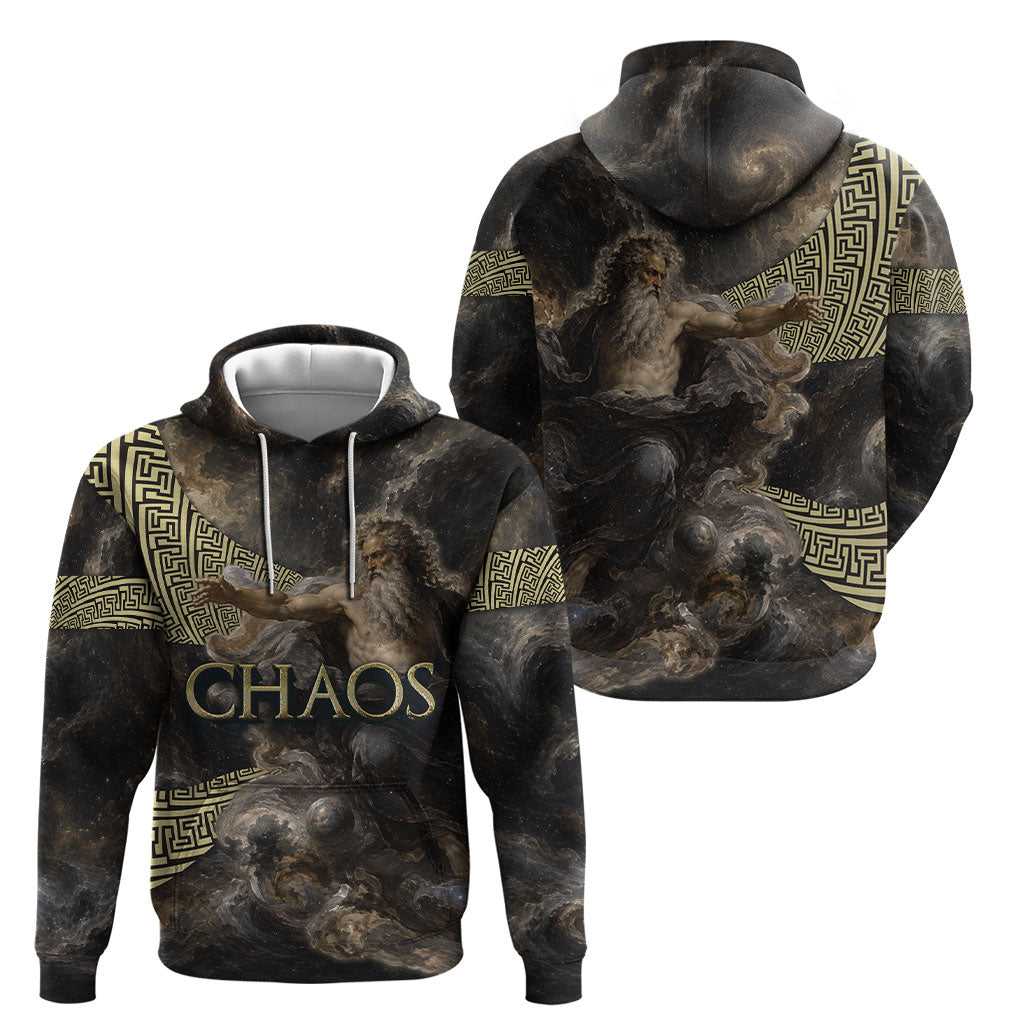 Greek God Of Chaos Hoodie Cosmic Nebula Classical Art Greek Key Pattern