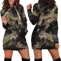 Greek God Of Chaos Hoodie Dress Cosmic Nebula Classical Art Greek Key Pattern