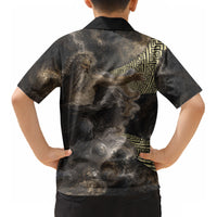 Greek God Of Chaos Kid Hawaiian Shirt Cosmic Nebula Classical Art Greek Key Pattern