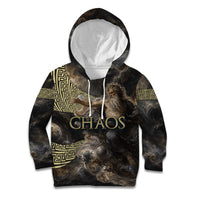 Greek God Of Chaos Kid Hoodie Cosmic Nebula Classical Art Greek Key Pattern