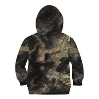 Greek God Of Chaos Kid Hoodie Cosmic Nebula Classical Art Greek Key Pattern