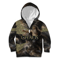 Greek God Of Chaos Kid Hoodie Cosmic Nebula Classical Art Greek Key Pattern
