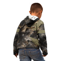 Greek God Of Chaos Kid Hoodie Cosmic Nebula Classical Art Greek Key Pattern