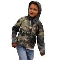 Greek God Of Chaos Kid Hoodie Cosmic Nebula Classical Art Greek Key Pattern