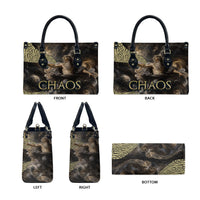 Greek God Of Chaos Leather Bag Cosmic Nebula Classical Art Greek Key Pattern