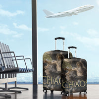 Greek God Of Chaos Luggage Cover Cosmic Nebula Classical Art Greek Key Pattern