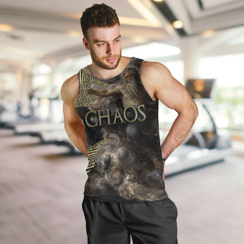 Greek God Of Chaos Men Tank Top Cosmic Nebula Classical Art Greek Key Pattern