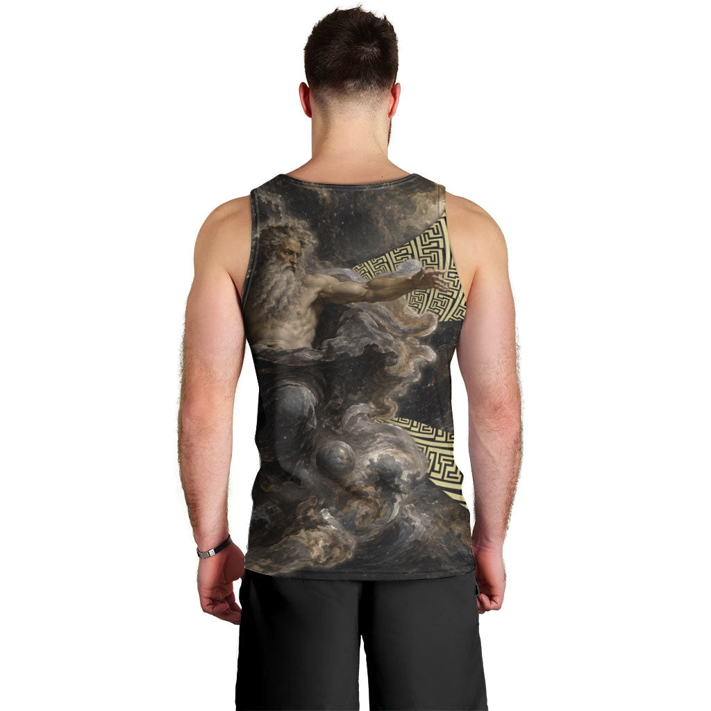 Greek God Of Chaos Men Tank Top Cosmic Nebula Classical Art Greek Key Pattern