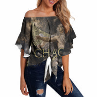 Greek God Of Chaos Off Shoulder Wrap Waist Top Cosmic Nebula Classical Art Greek Key Pattern