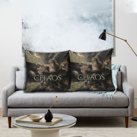 Greek God Of Chaos Pillow Cover Cosmic Nebula Classical Art Greek Key Pattern