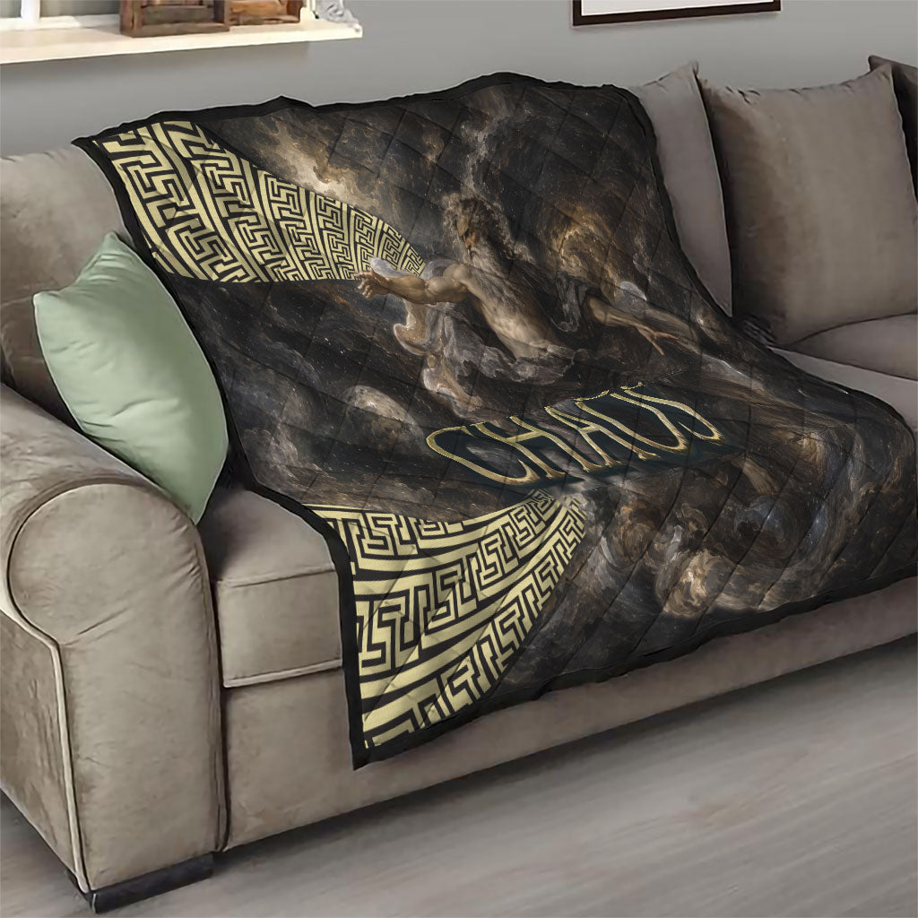 Greek God Of Chaos Quilt Cosmic Nebula Classical Art Greek Key Pattern
