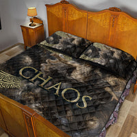 Greek God Of Chaos Quilt Bed Set Cosmic Nebula Classical Art Greek Key Pattern