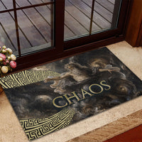 Greek God Of Chaos Rubber Doormat Cosmic Nebula Classical Art Greek Key Pattern