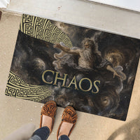 Greek God Of Chaos Rubber Doormat Cosmic Nebula Classical Art Greek Key Pattern